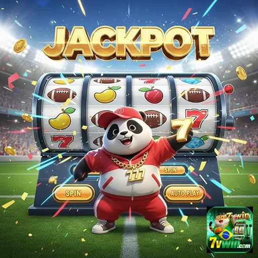 Jogador animado em slot games no cassino 7vwin